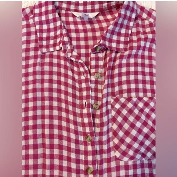 Time& true lightweight sleeveless checkered top with front pocket size S4-6 - Picture 3 of 11